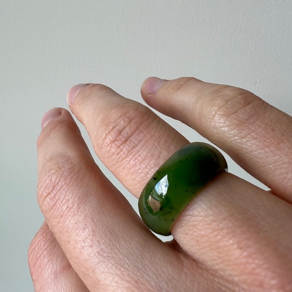 New Zealand green Jade ring genuine stone size - Picture 12 of 12